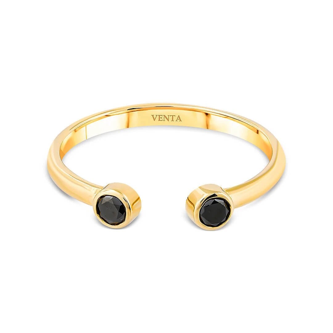 0,17 Karat Siyah Pırlanta Yüzük - Venta Jewelry
