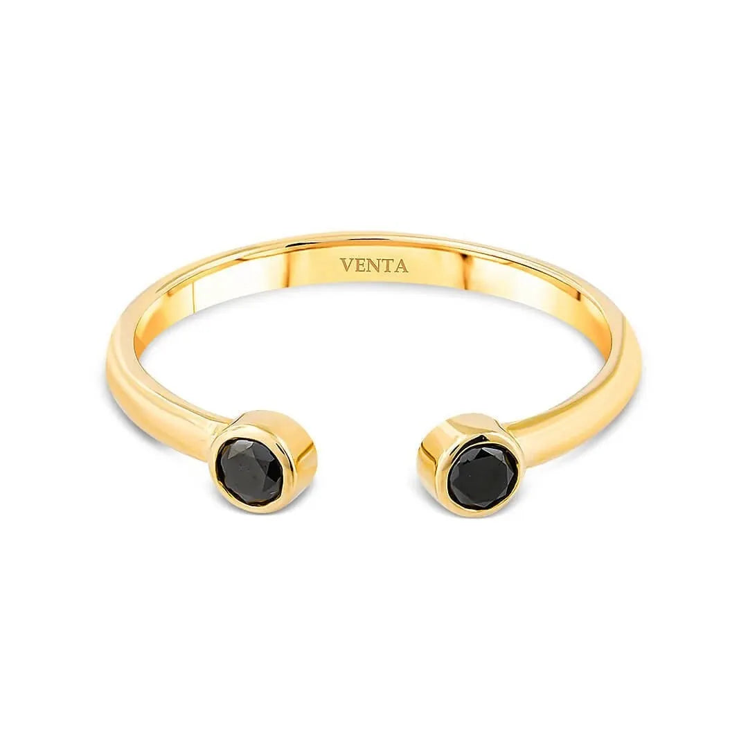 0,17 Karat Siyah Pırlanta Yüzük, F Renk SI - Venta Jewelry
