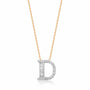 0,18 Karat Pırlanta Baget Harfli Kolye "D" - Venta Jewelry