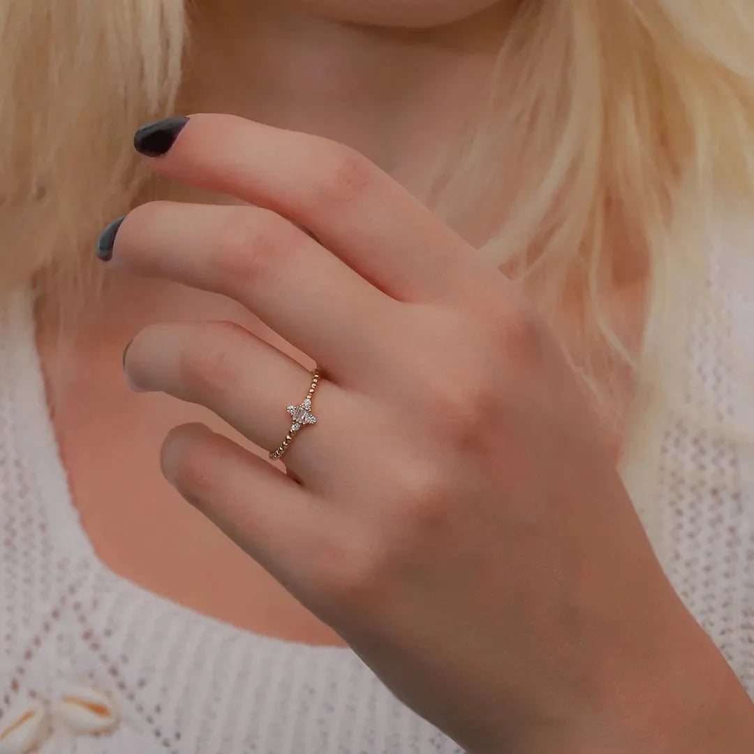 0,18 Karat Pırlanta Yüzük "Paye", F Renk SI - Venta Jewelry