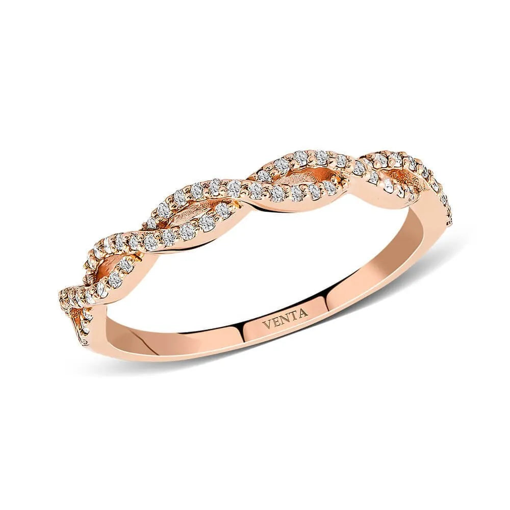 0,19 Karat Rose Pırlanta Yüzük "Kenet", F Renk SI - Venta Jewelry