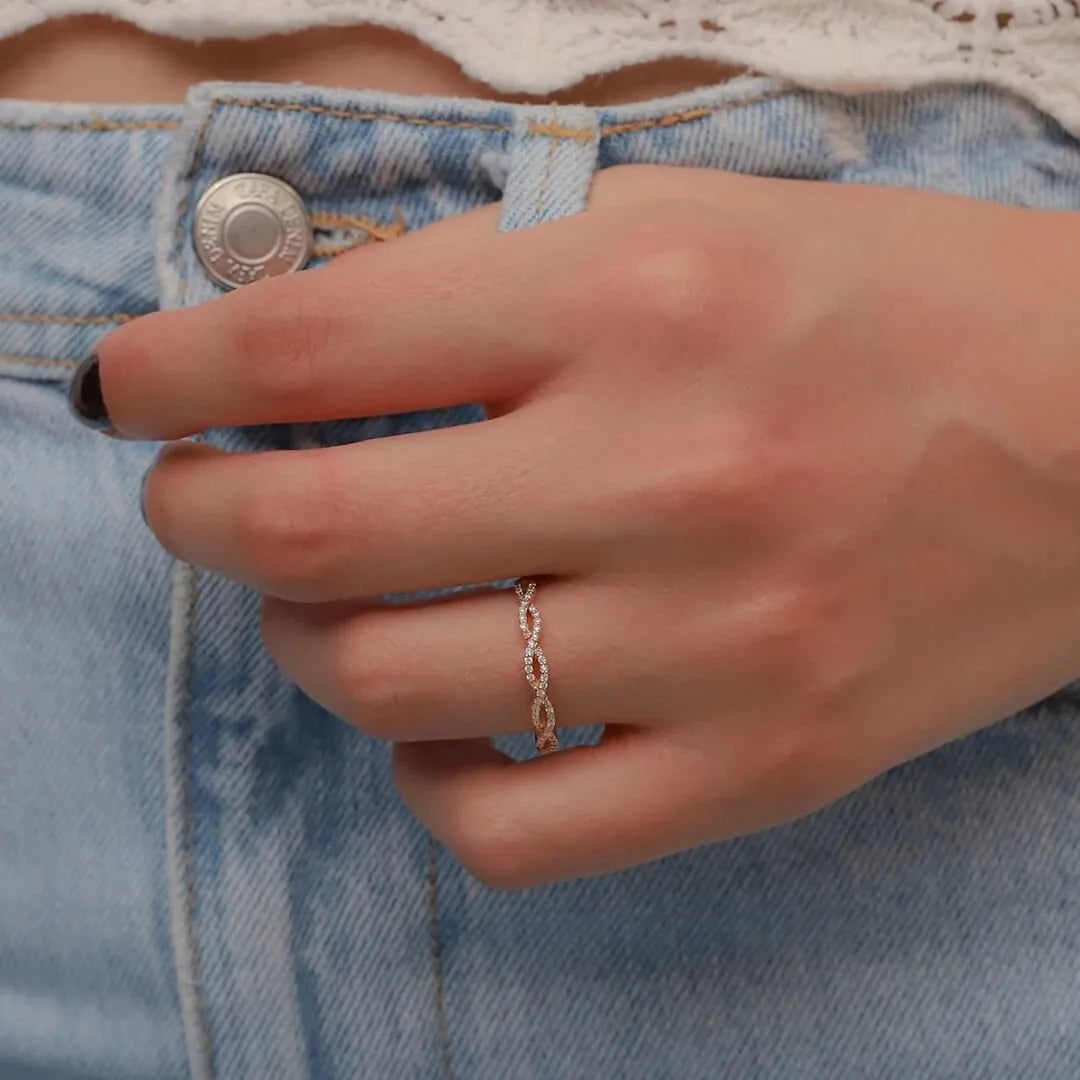 0,19 Karat Rose Pırlanta Yüzük "Kenet", F Renk SI - Venta Jewelry
