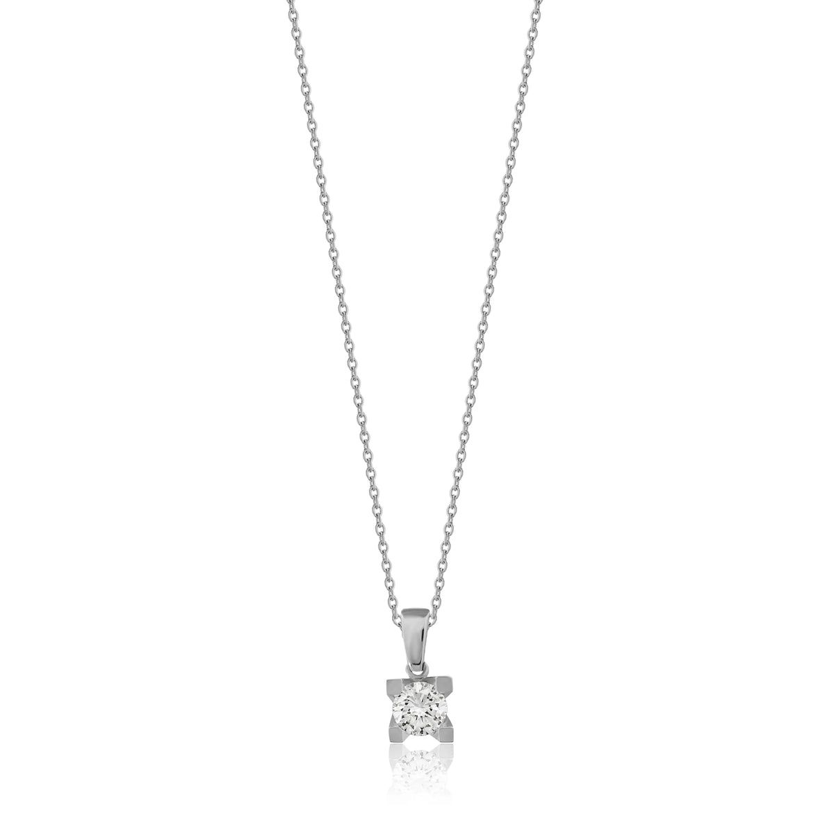 0,20 Karat Pırlanta Tektaş Kolye, F Renk SI - Venta Jewelry
