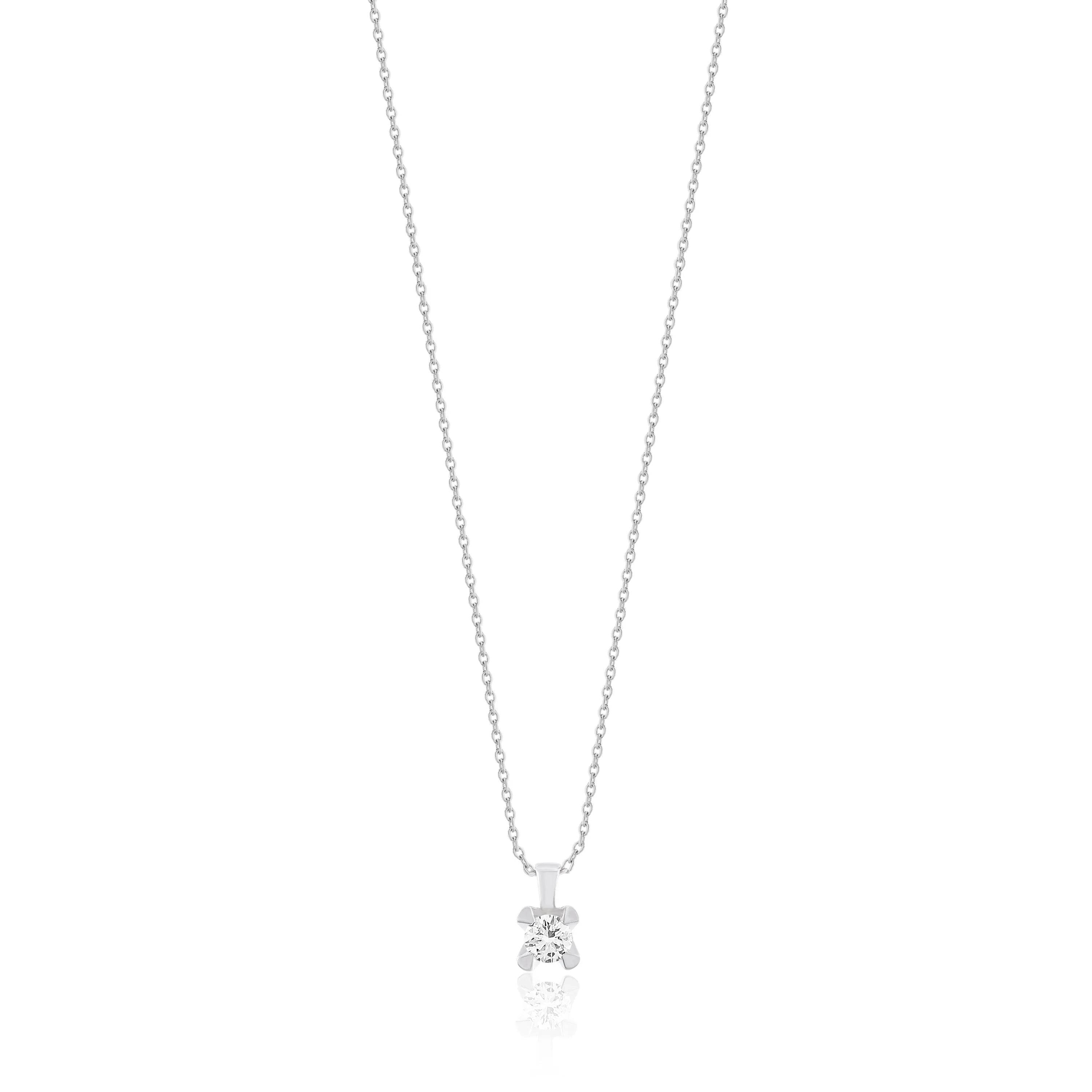 0,20 Karat Pırlanta Tektaş Kolye, F Renk SI - Venta Jewelry