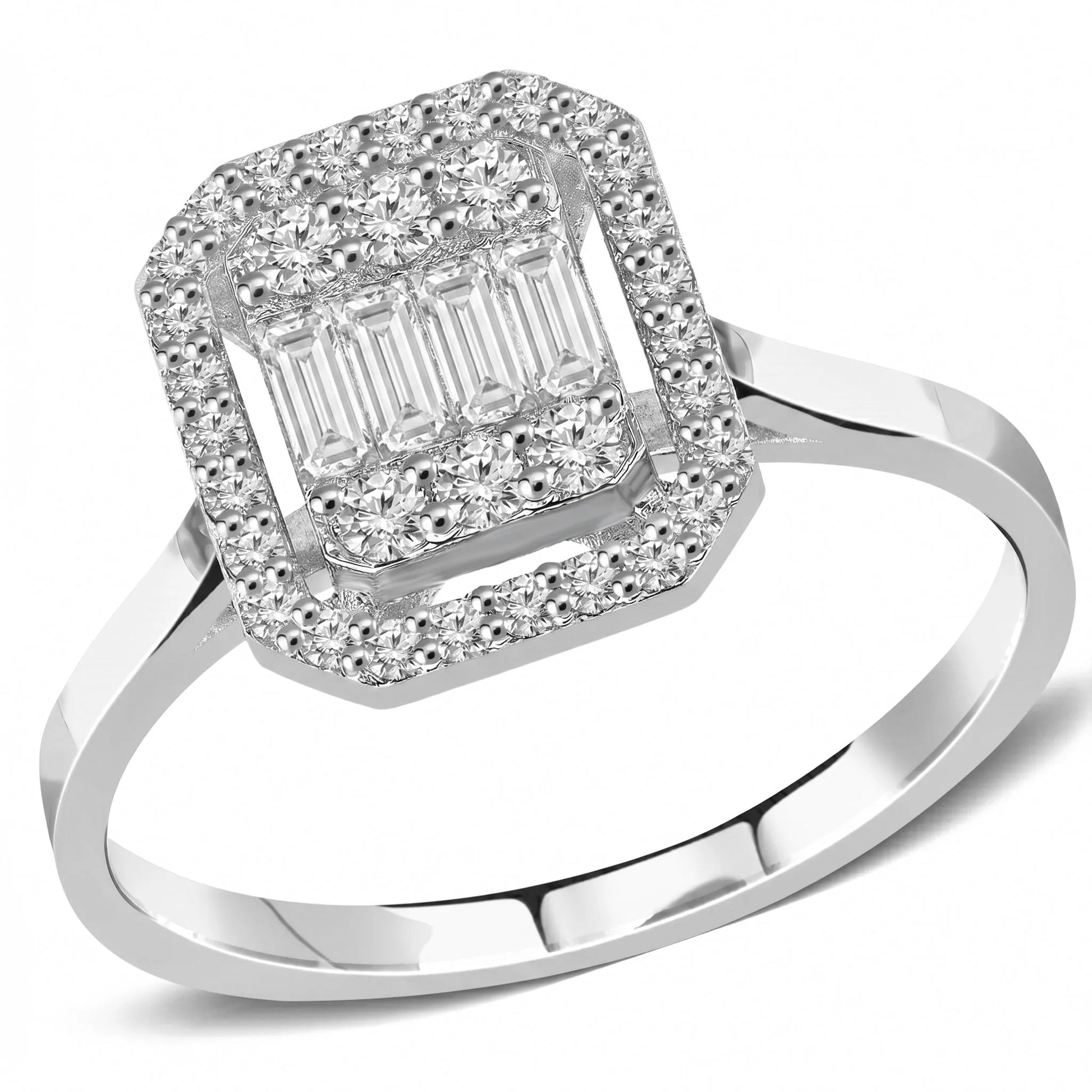 0,21 Karat Baget Pırlanta Yüzük "Mahru", F Renk SI - Venta Jewelry
