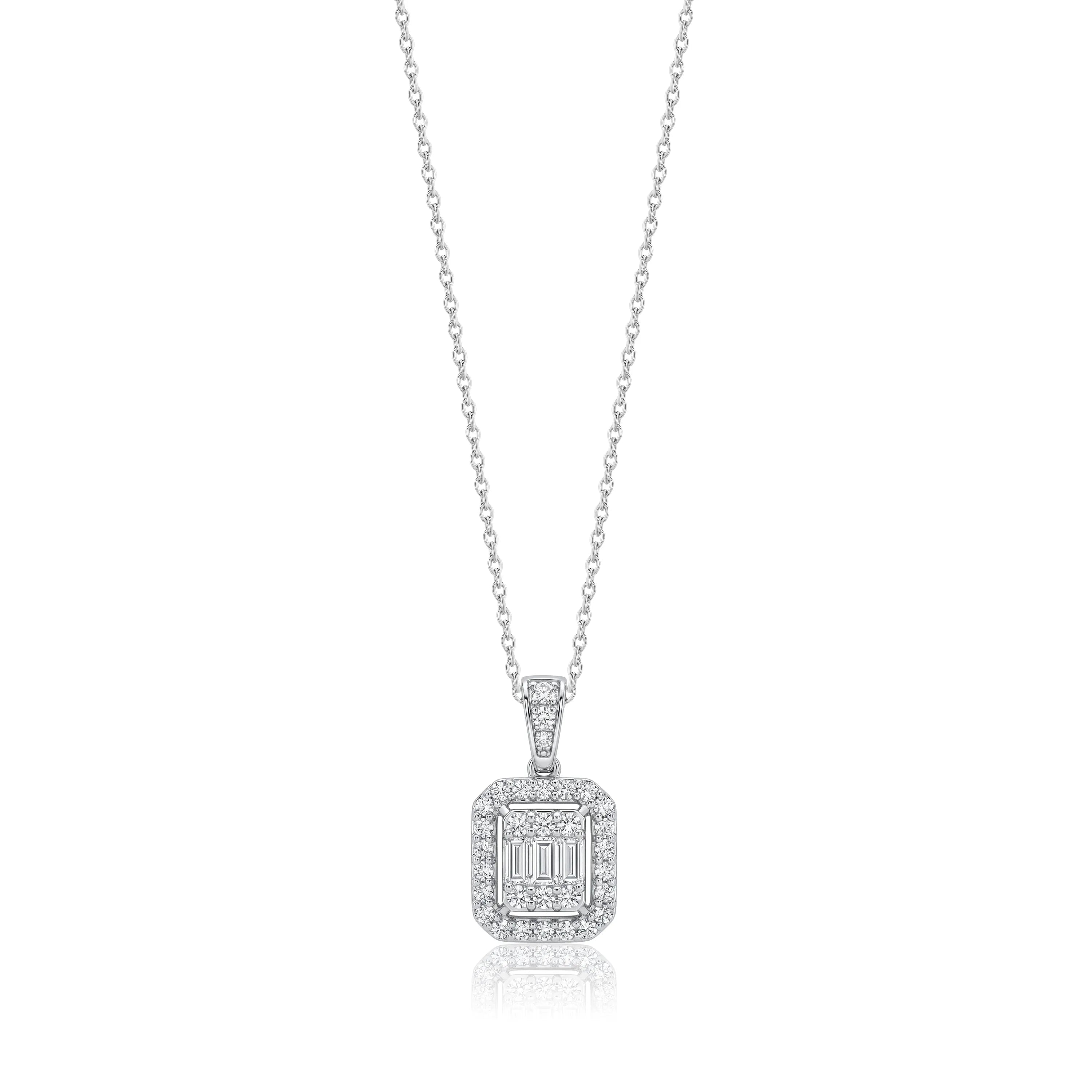 0,22 Karat Baget Pırlanta Kolye "Efza", F Renk SI - Venta Jewelry