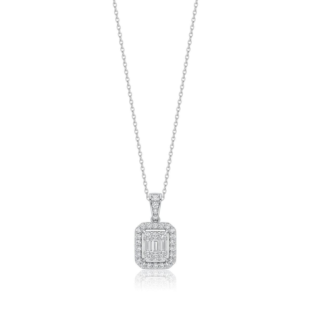 0,22 Karat Baget Pırlanta Kolye "Efza", F Renk SI - Venta Jewelry
