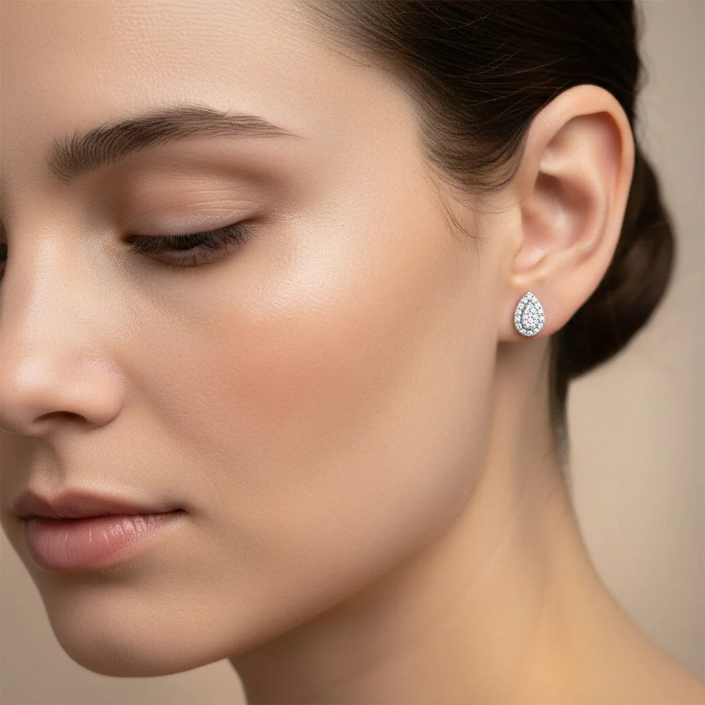0,22 Karat Damla Coronet Pırlanta Küpe "Sillage" - Venta Jewelry