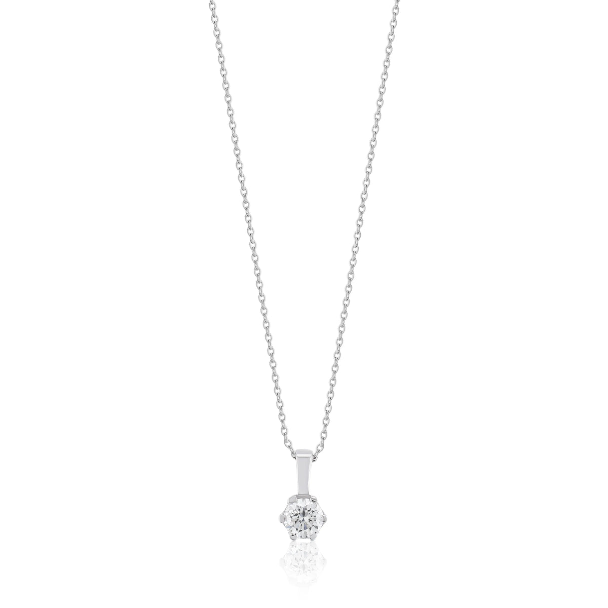 0,22 Karat Pırlanta Tektaş Kolye, F Renk SI - Venta Jewelry
