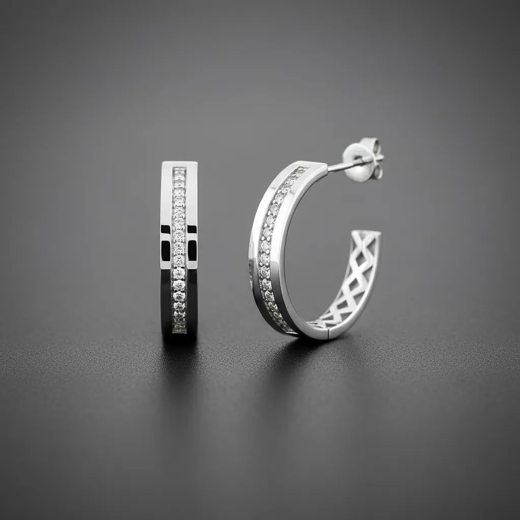 0,24 Karat Pırlanta Halka Küpe, F Renk SI - Venta Jewelry
