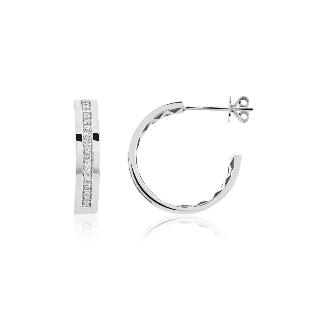 0,24 Karat Pırlanta Halka Küpe, F Renk SI - Venta Jewelry

