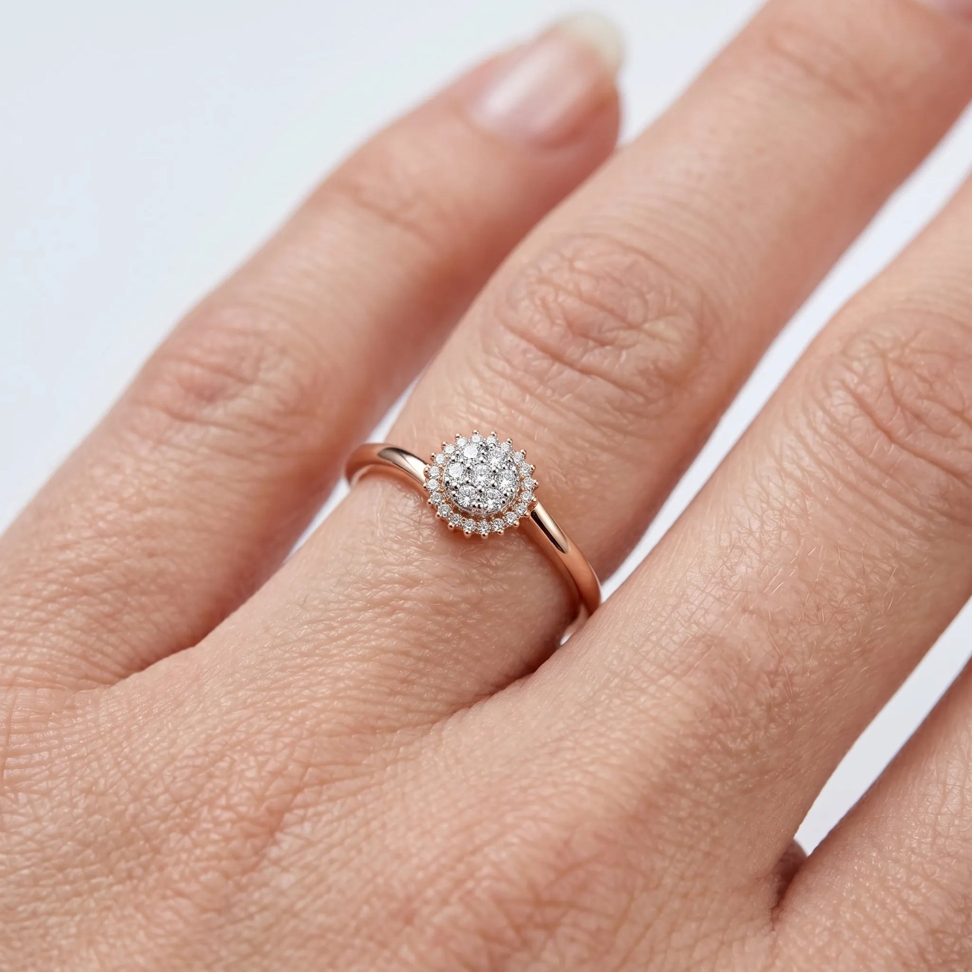 0,28 Karat F Renk Tasarım Pırlanta Yüzük, F Renk SI - Venta Jewelry

