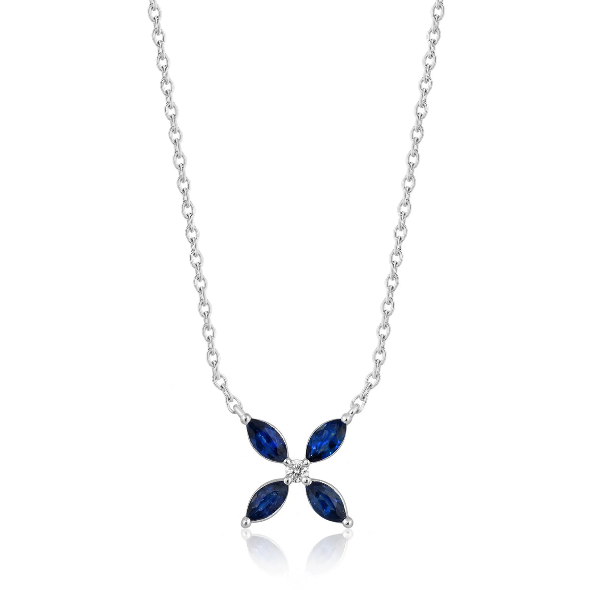 0,29 Karat Pırlantalı Safir Kolye, F Renk SI - Venta Jewelry
