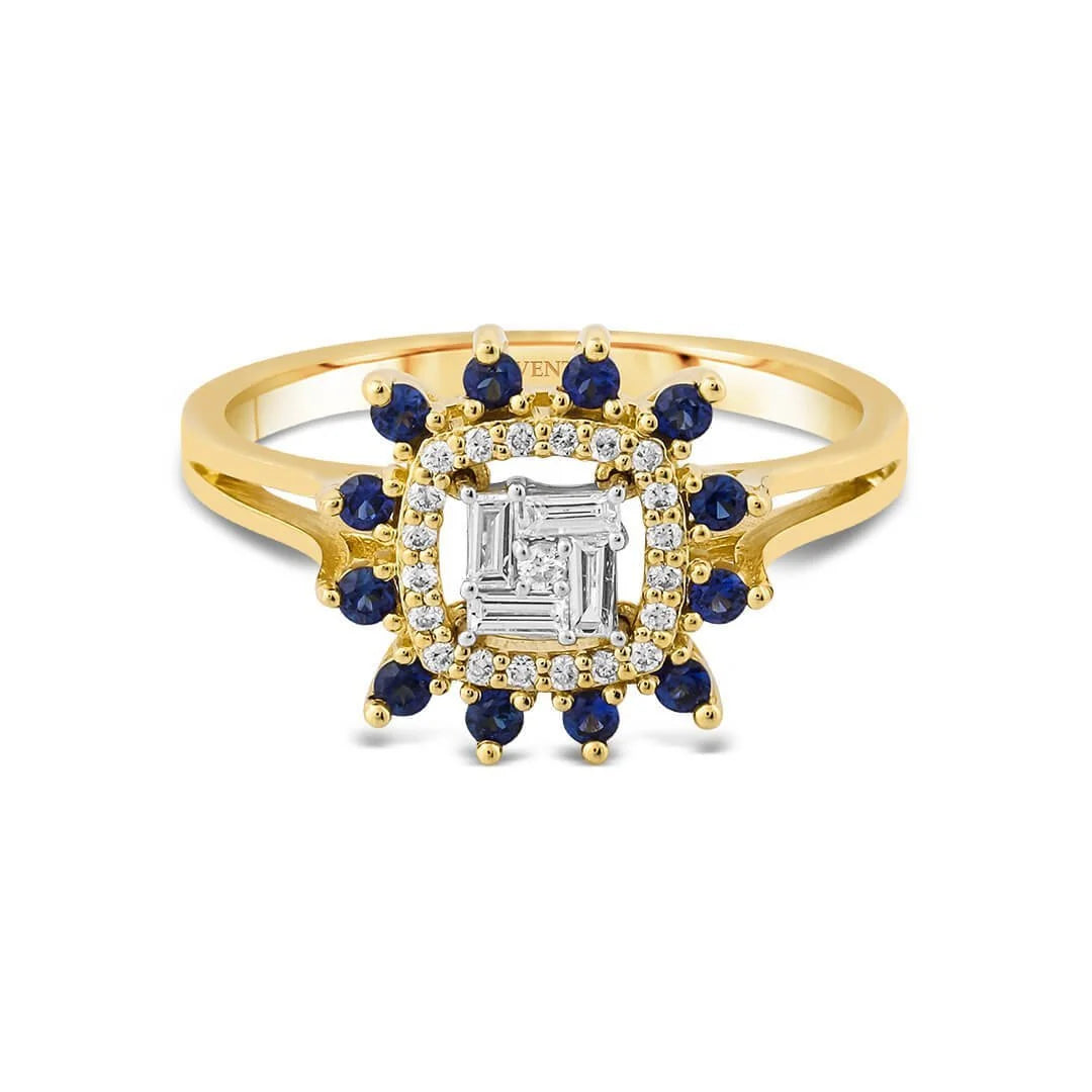 0,29 Karat Tasarım Baget Pırlanta Yüzük - Venta Jewelry