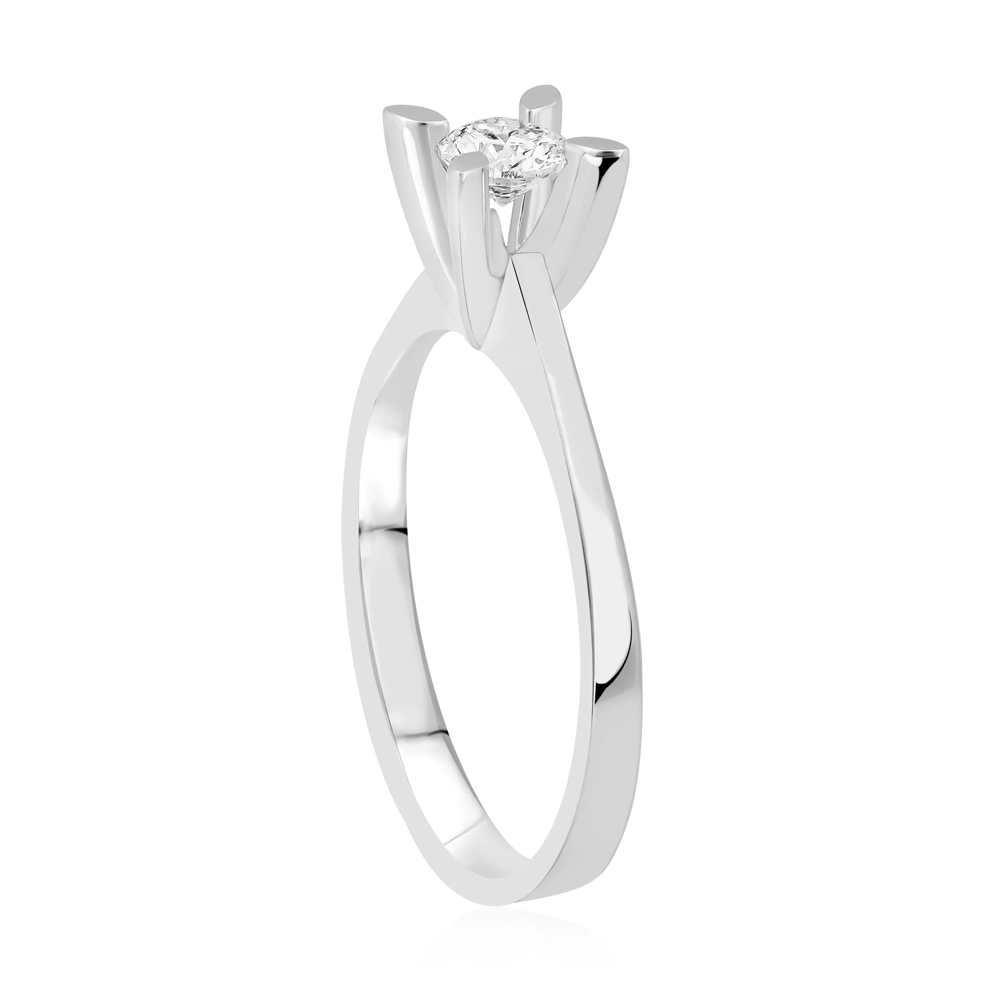 0,30 Karat D Renk SI1 Tektaş Pırlanta Yüzük | HRD Sertifikalı | Badem, D Renk SI1 - Venta Jewelry
