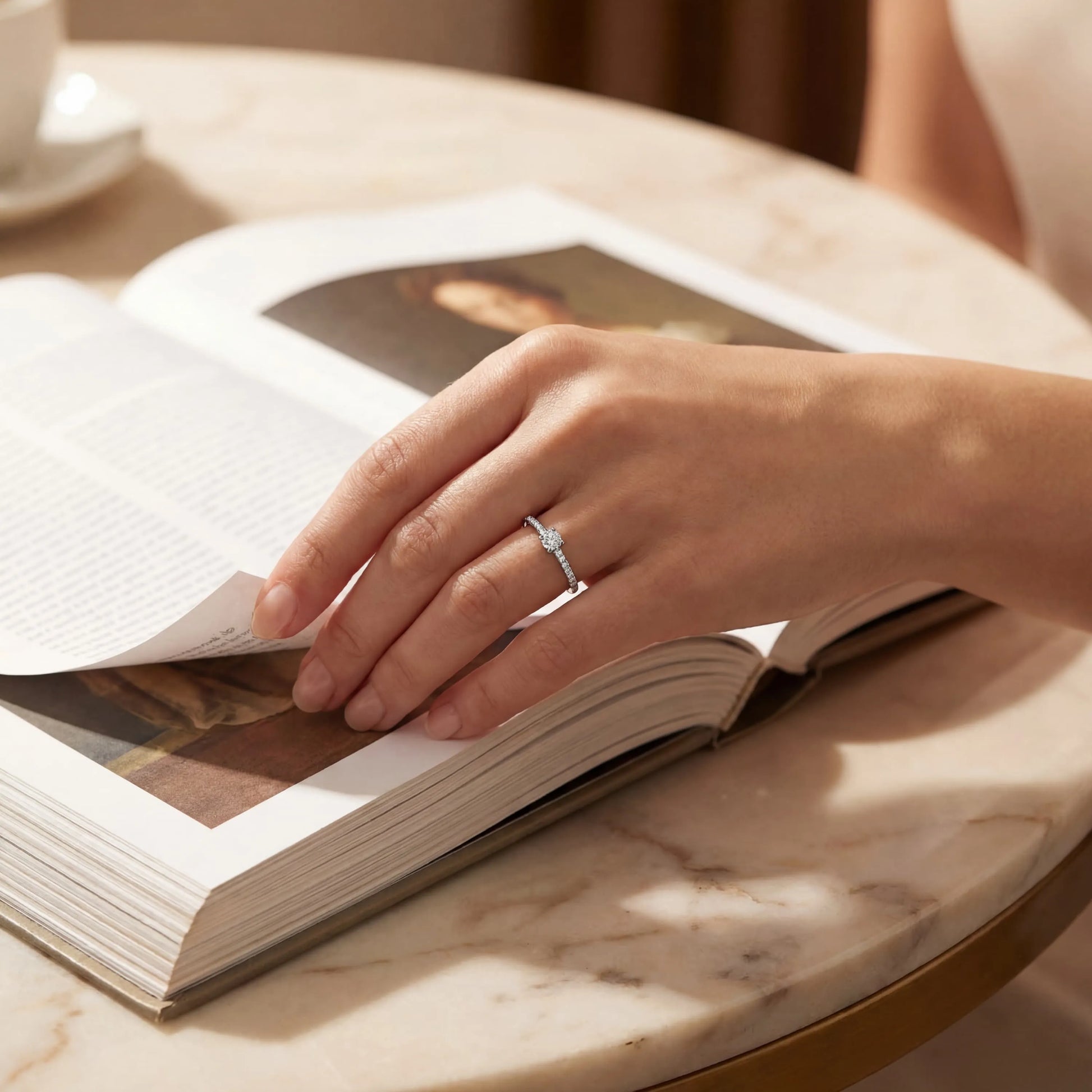 0,30 Karat F Renk Fantazi Tektaş Pırlanta Yüzük, F Renk SI - Venta Jewelry
