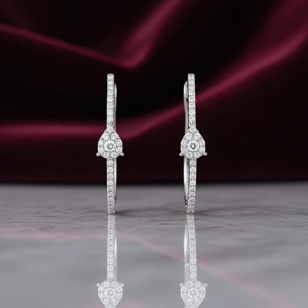 0,30 Karat Pırlanta Halka Küpe - Venta Jewelry