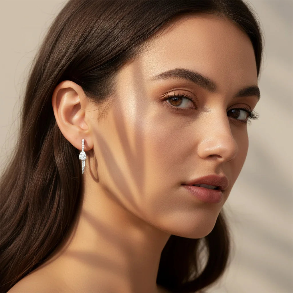 0,30 Karat Pırlanta Halka Küpe - Venta Jewelry