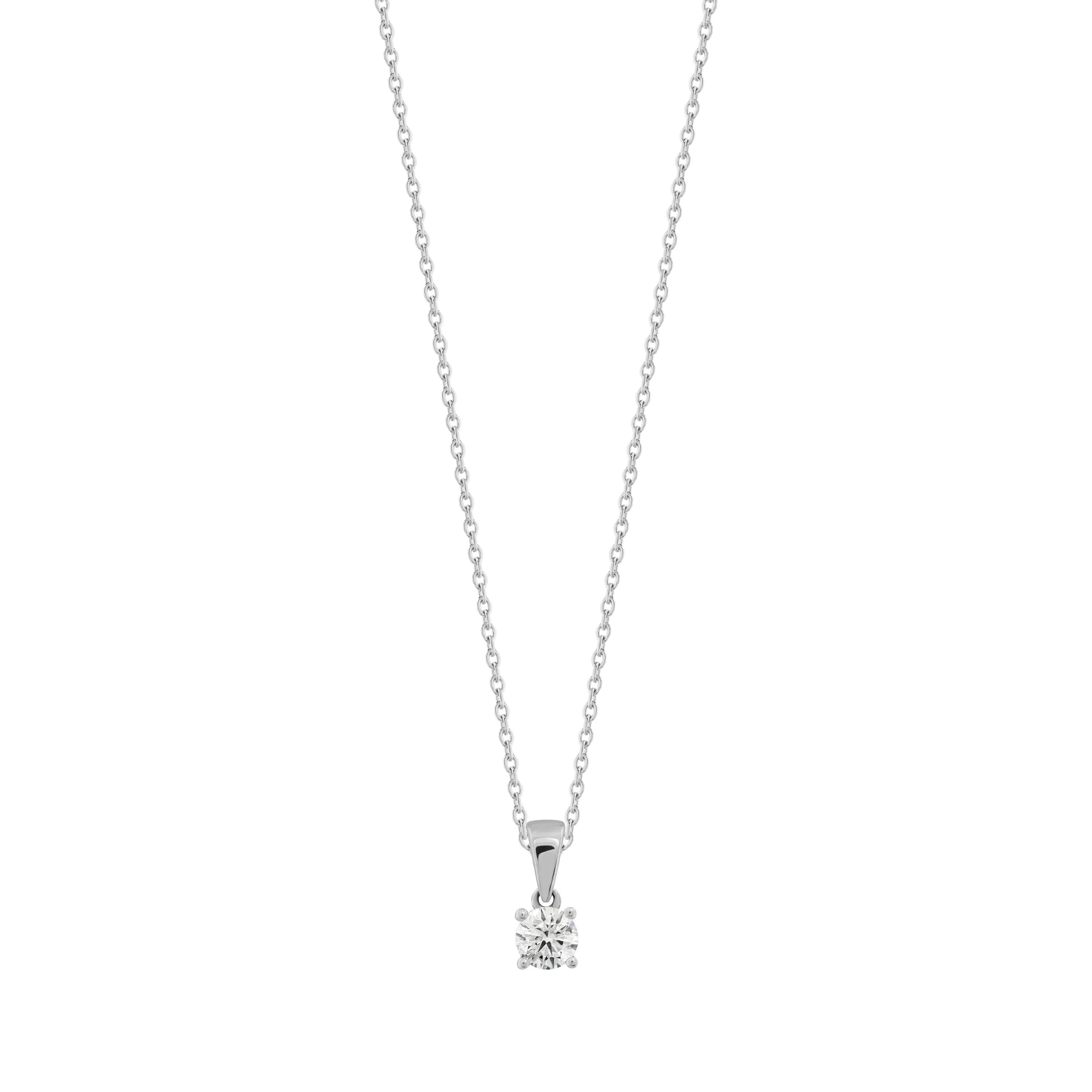 0,30 Karat Pırlanta Tektaş Kolye, F Renk SI - Venta Jewelry