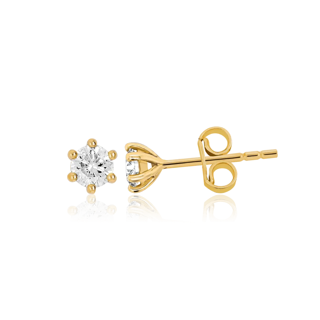 0,30 Karat Tektaş Pırlanta Küpe, F Renk SI - Venta Jewelry
