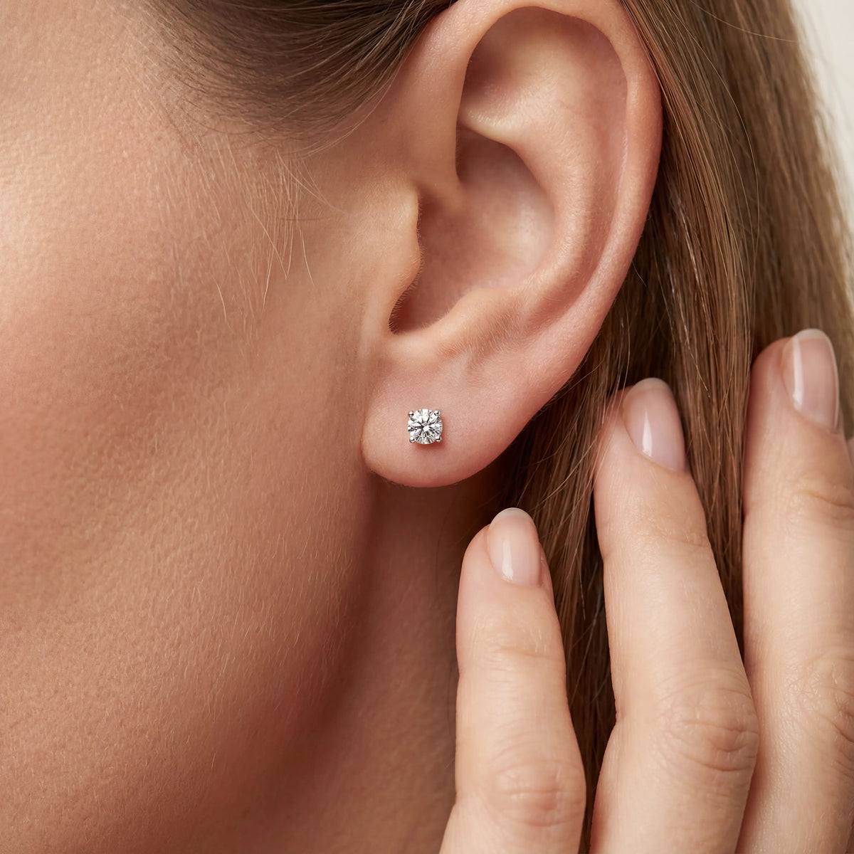 0,30 Karat Tektaş Pırlanta Küpe, F Renk SI - Venta Jewelry
