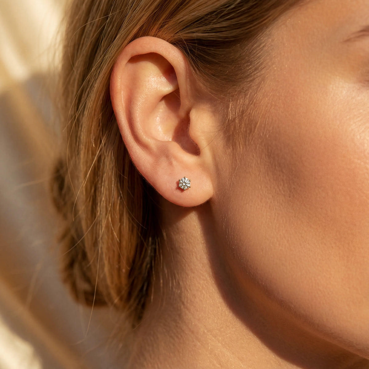 0,30 Karat Tektaş Pırlanta Küpe, F Renk SI - Venta Jewelry
