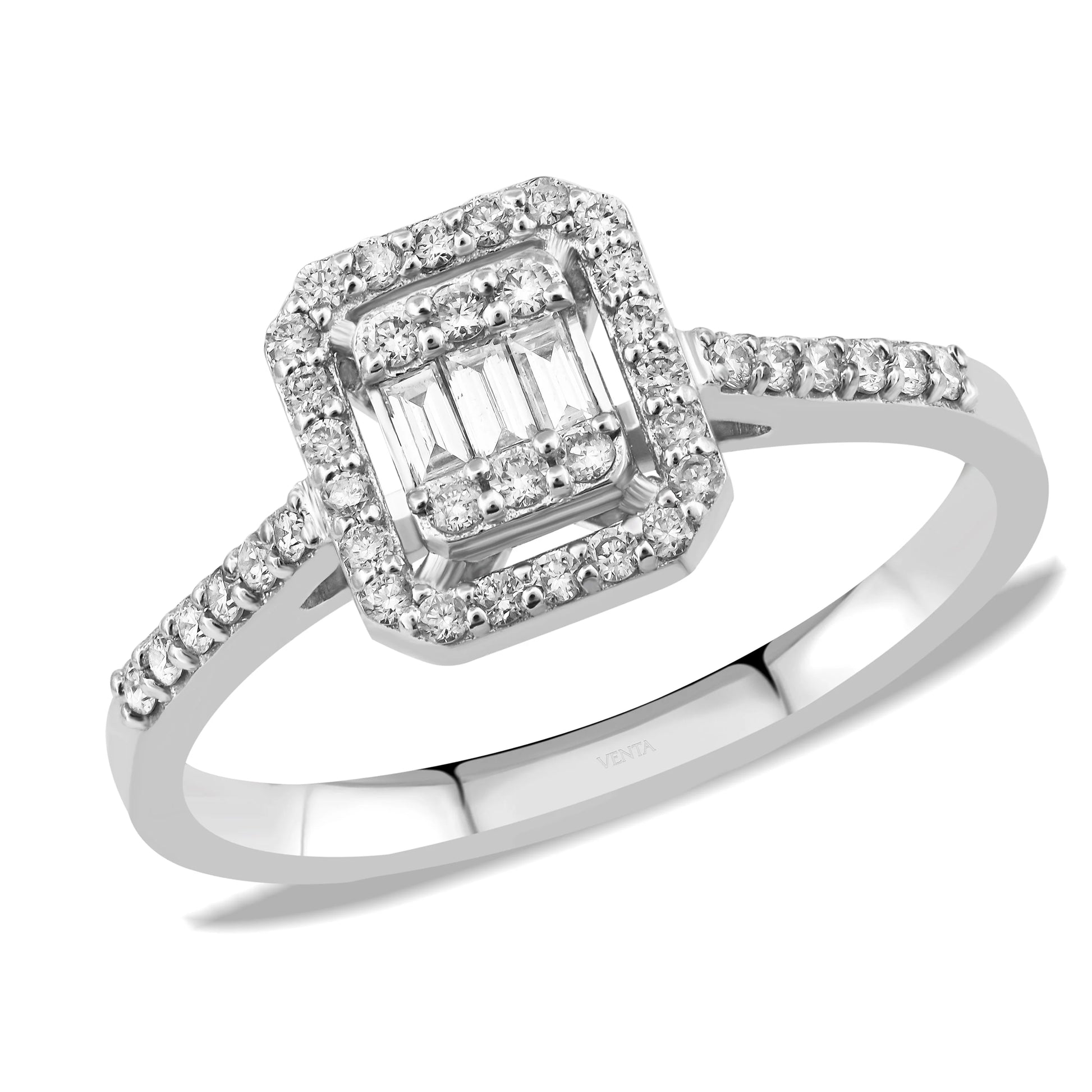 0,32 Karat Baget Pırlanta Yüzük "Feris" - Venta Jewelry