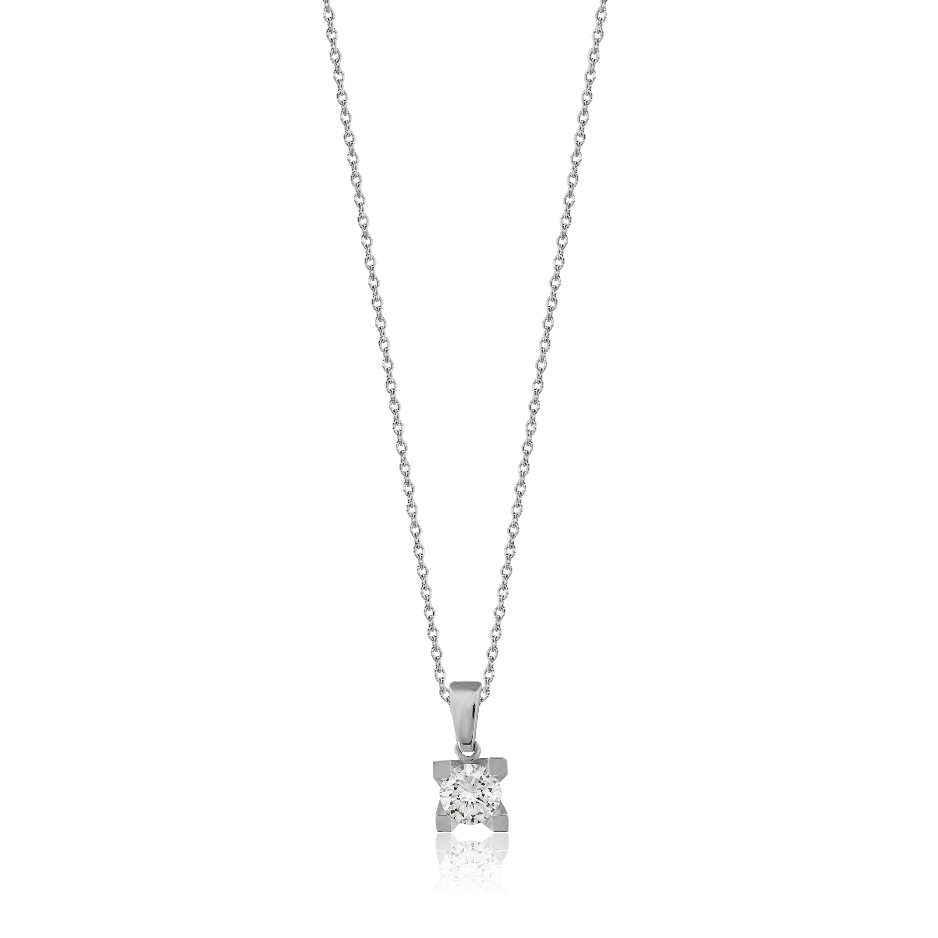 0,32 Karat Pırlanta Tektaş Kolye, F Renk SI - Venta Jewelry