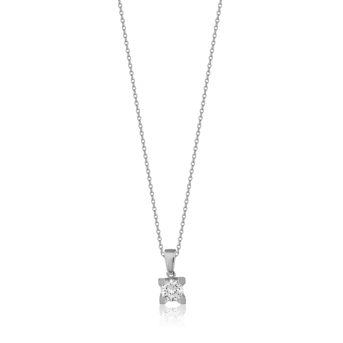 0,32 Karat Pırlanta Tektaş Kolye, F Renk SI - Venta Jewelry
