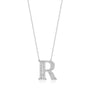 0,32 Karat Pırlantalı Baget Harfli Kolye "R" - Venta Jewelry
