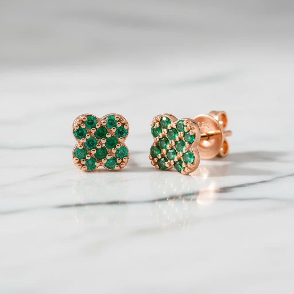 0,32 Karat Zümrüt Küpe "Elvin" - Venta Jewelry