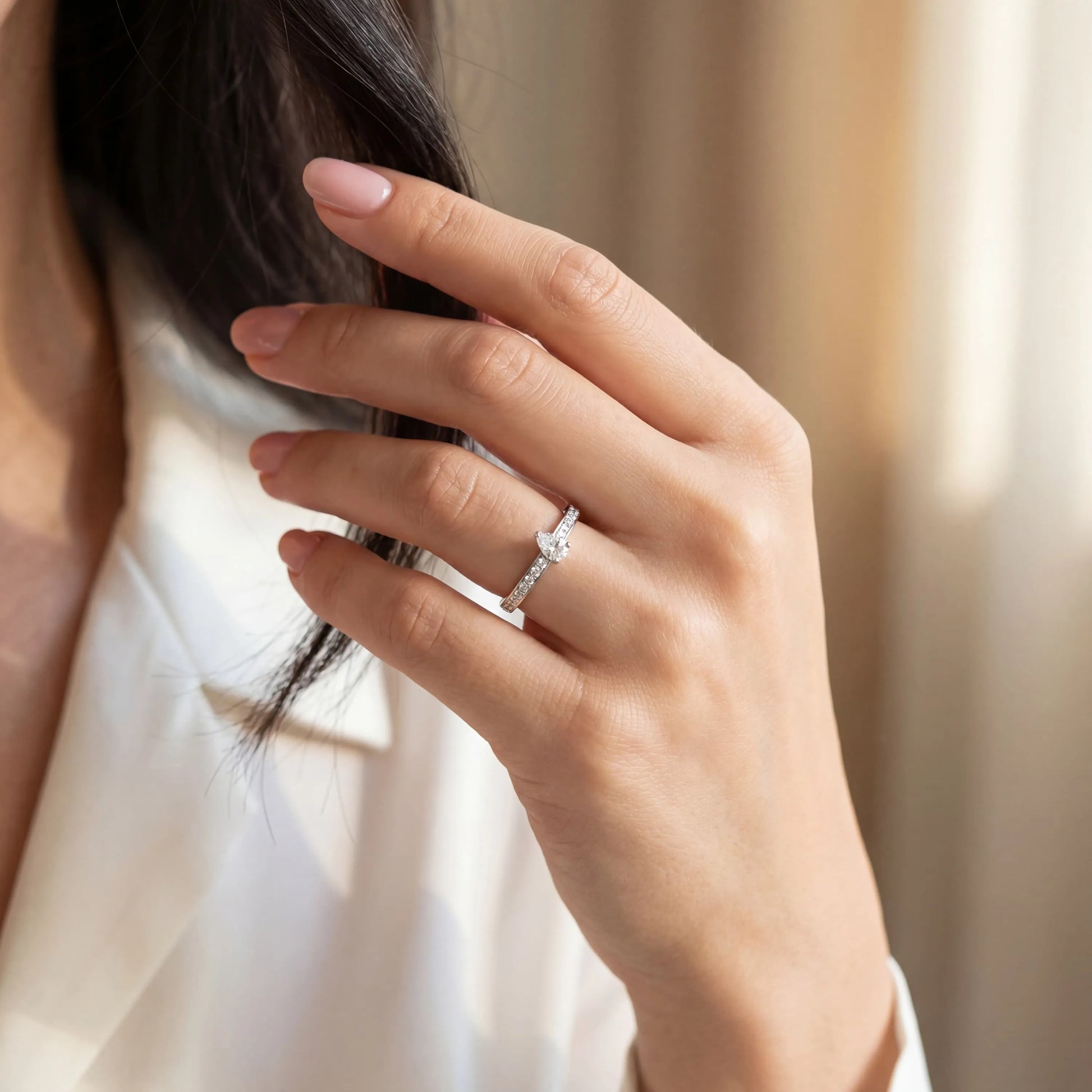 0,33 Karat F Renk Fantazi Tektaş Pırlanta Yüzük, F Renk SI - Venta Jewelry

