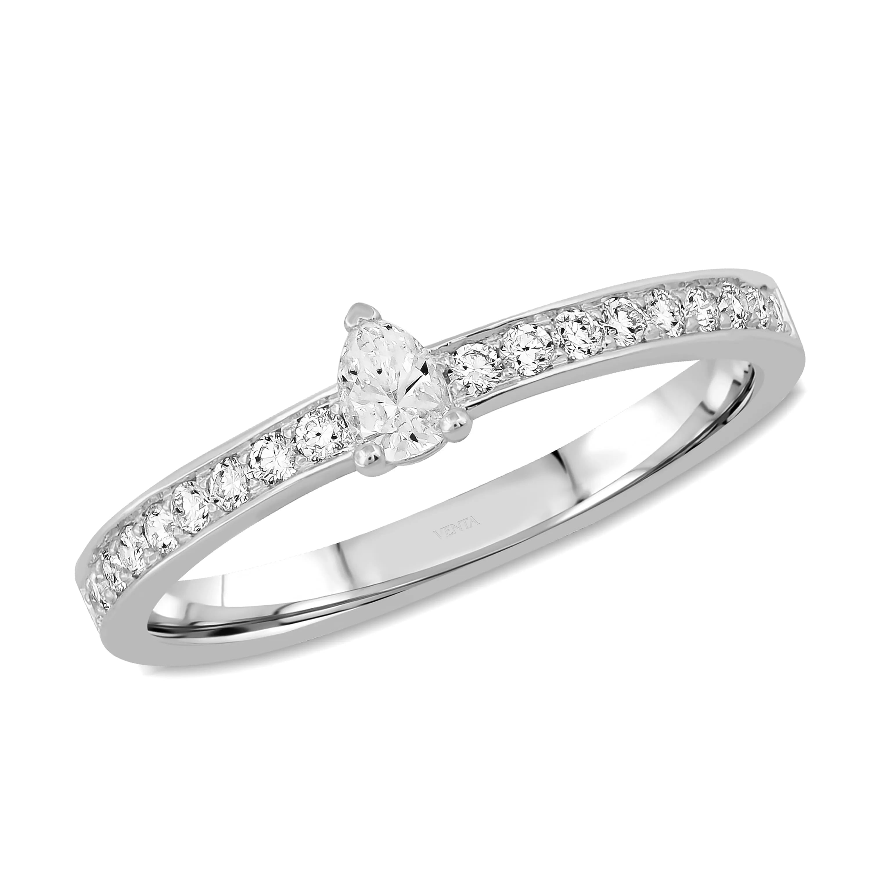 0,33 Karat F Renk Fantazi Tektaş Pırlanta Yüzük, F Renk SI - Venta Jewelry