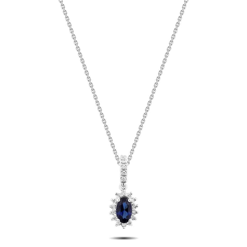 0,33 Karat Pırlantalı Safir Kolye - Venta Jewelry