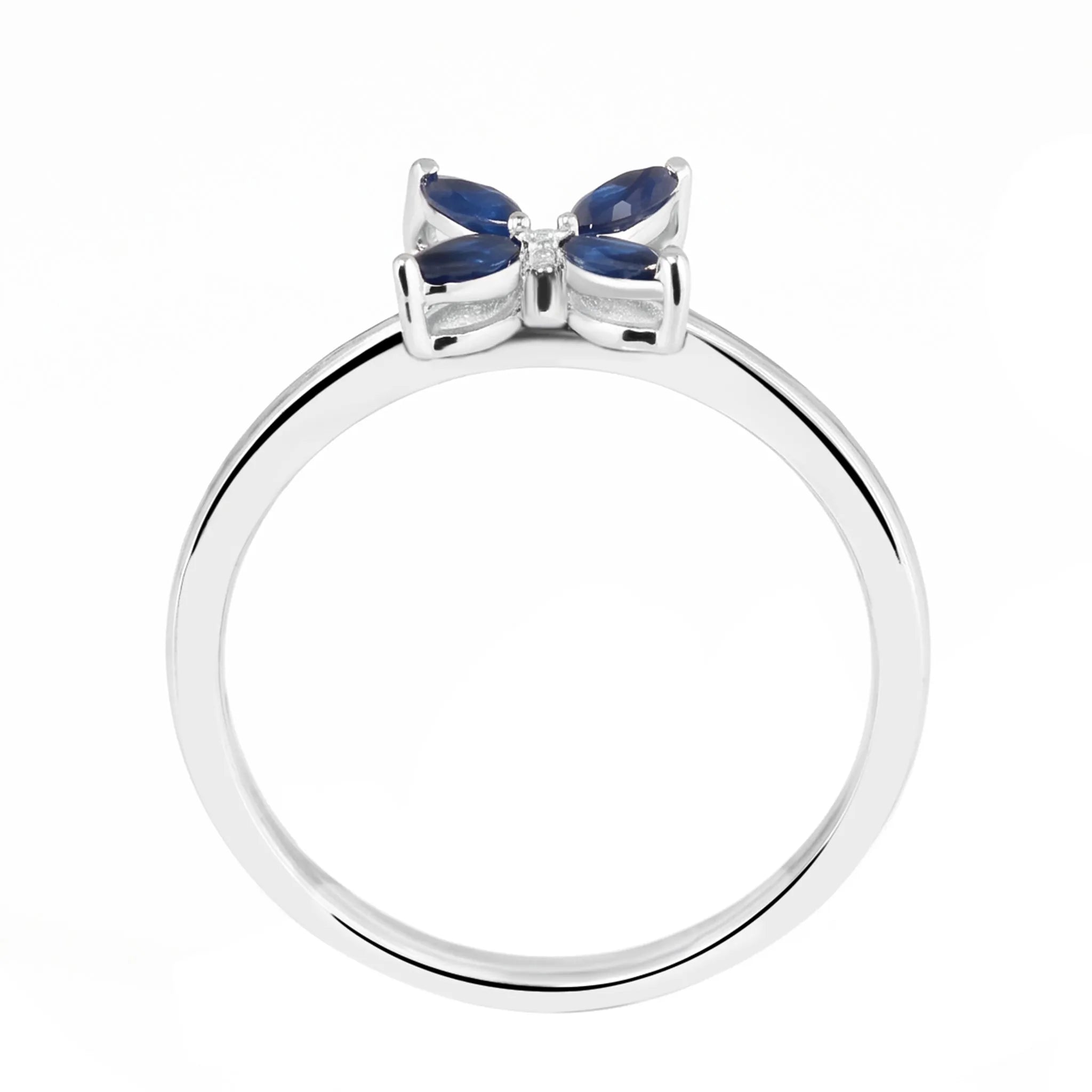 0,33 Karat Pırlantalı Safir Yüzük, F Renk SI - Venta Jewelry