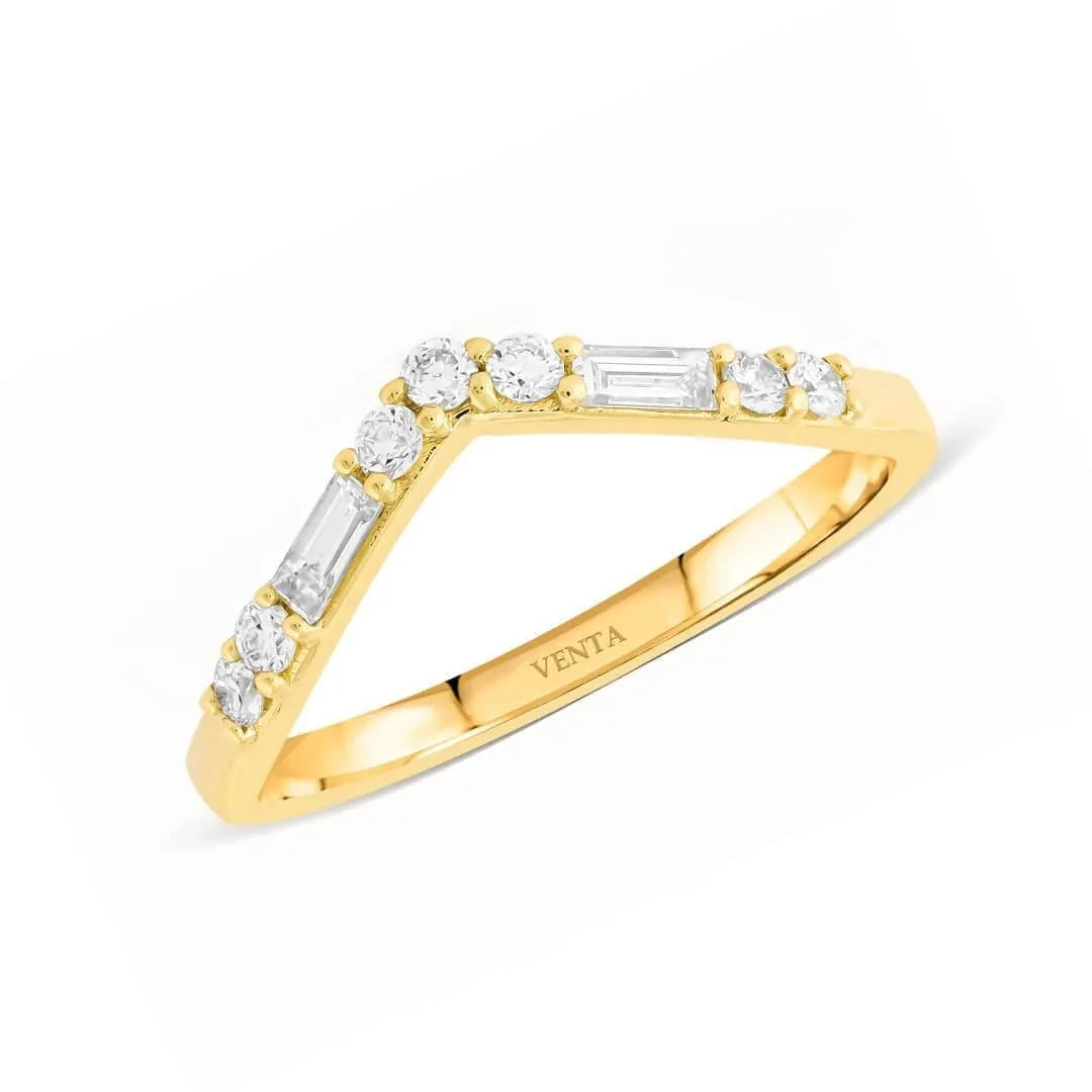 0,34 Karat Baget Pırlanta Yüzük, F Renk SI - Venta Jewelry
