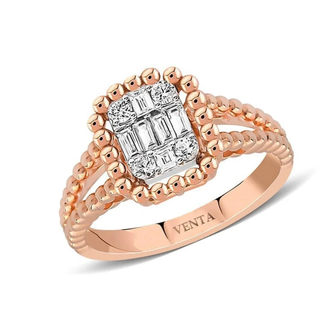 0,35 Karat Baget Pırlanta Yüzük "Çiler", F Renk SI - Venta Jewelry