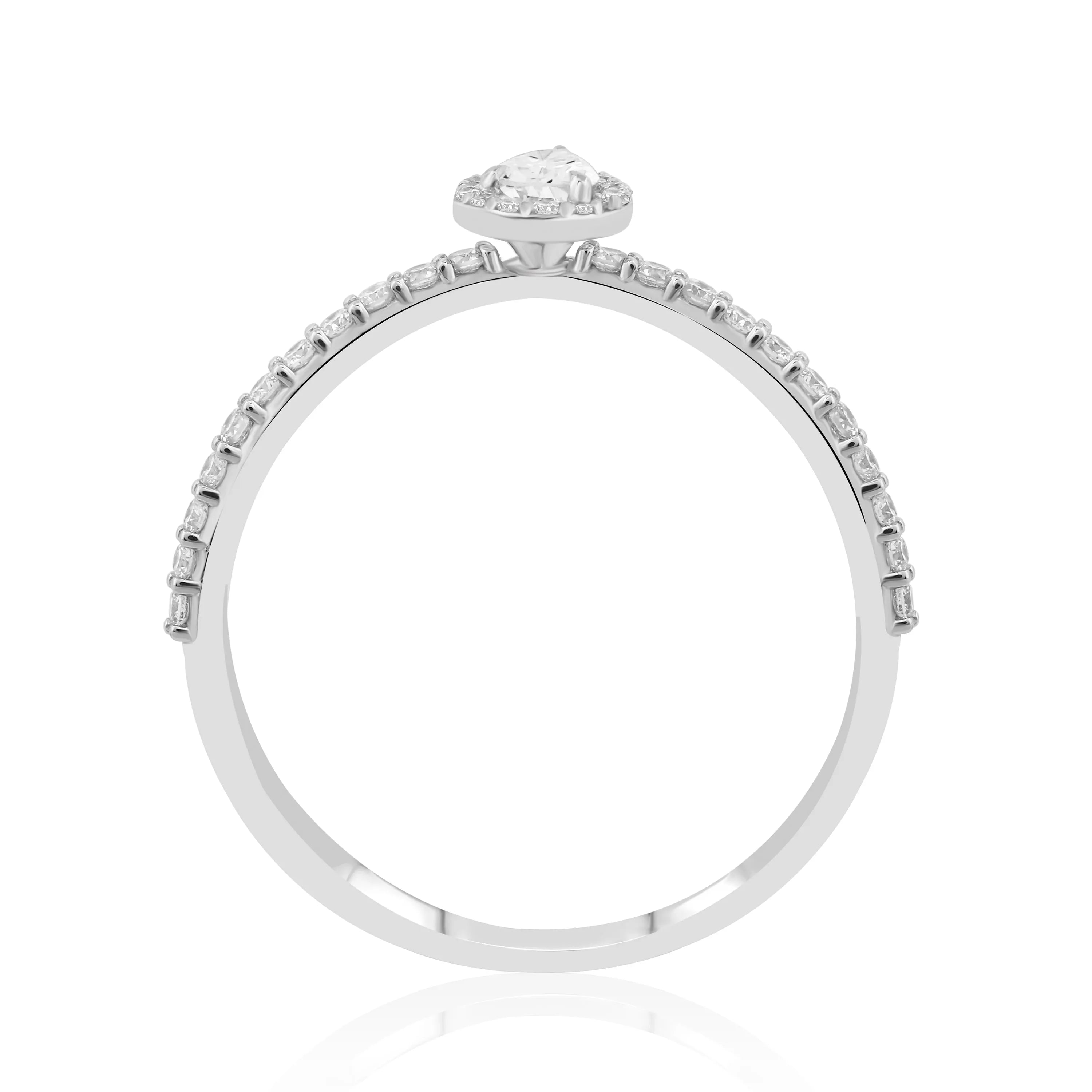 0,35 Karat Damla Tektaş Pırlanta Yüzük, F Renk SI - Venta Jewelry