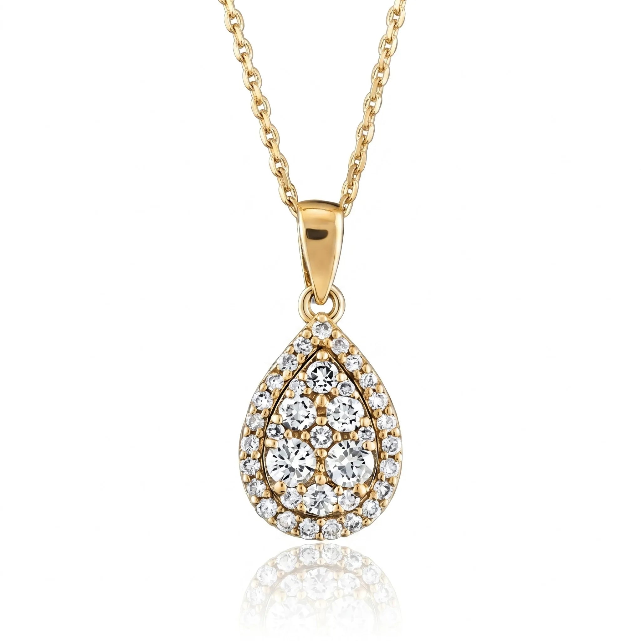 0,36 Karat Damla Coronet Pırlanta Kolye, F Renk SI - Venta Jewelry