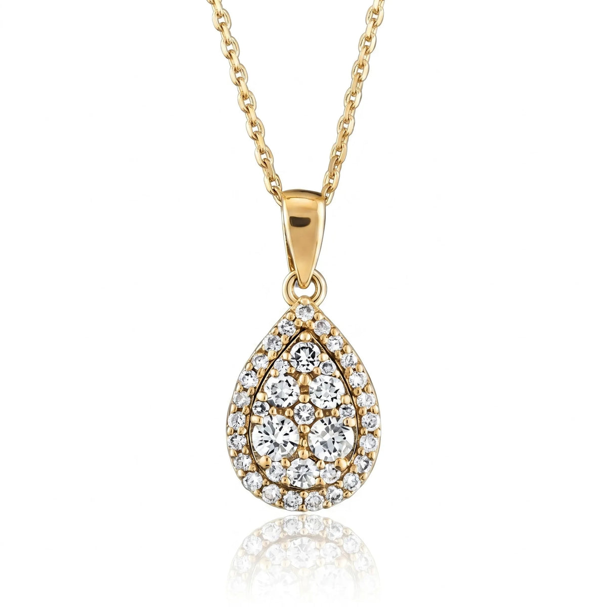 0,36 Karat Damla Coronet Pırlanta Kolye, F Renk SI - Venta Jewelry
