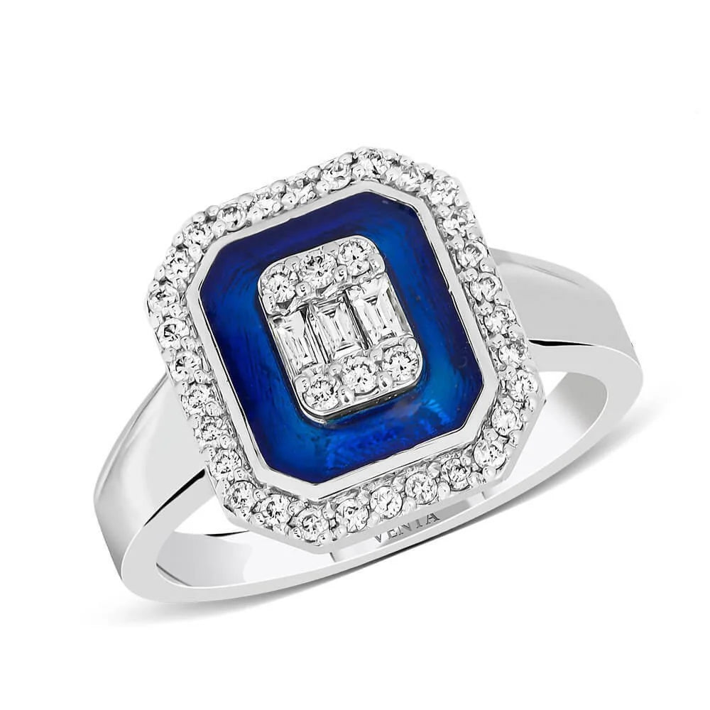 0,38 Karat Mineli Baget Pırlanta Yüzük, F Renk SI - Venta Jewelry