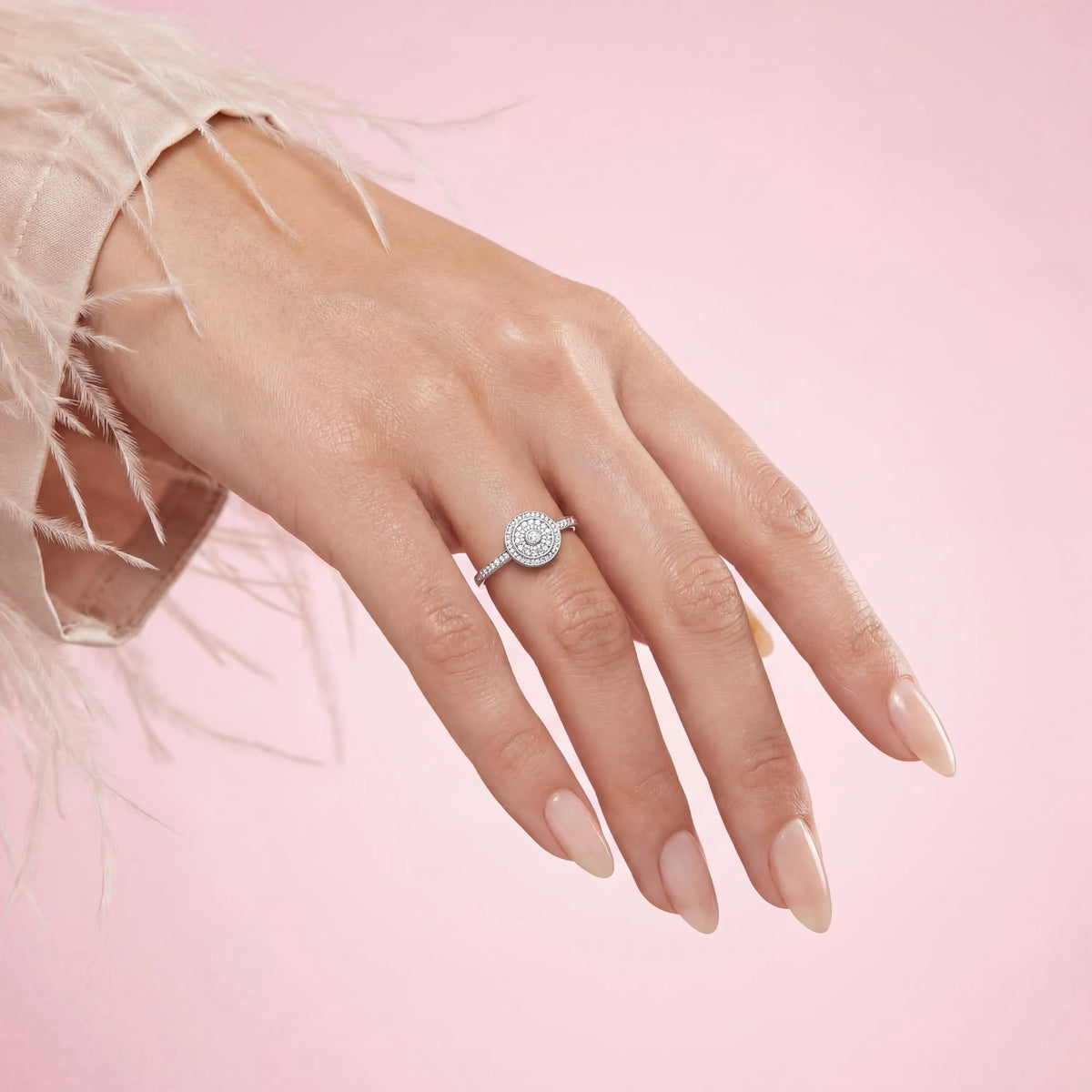 0,39 Karat F Renk Tasarım Pırlanta Yüzük, F Renk SI - Venta Jewelry
