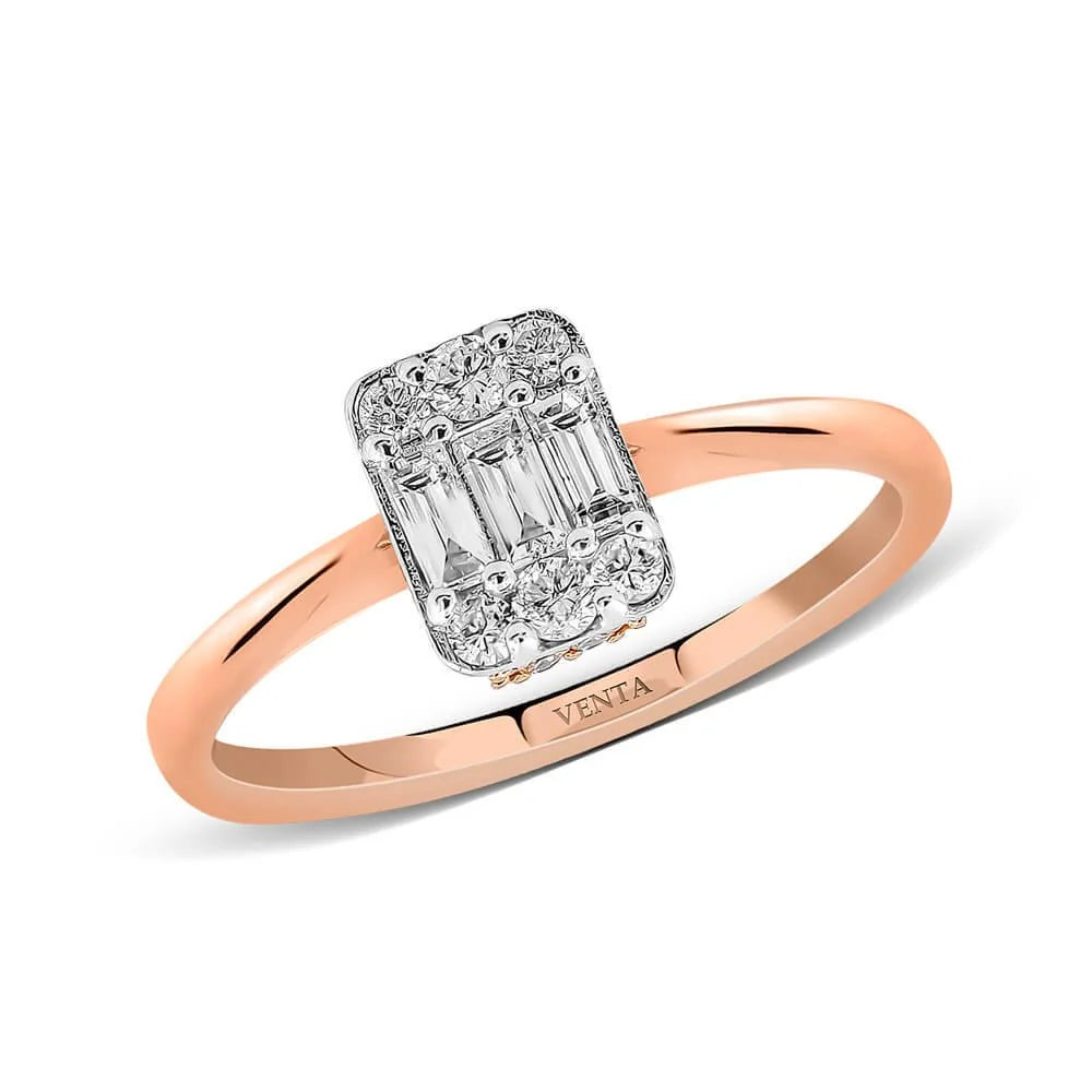 0,40 Karat Baget Pırlanta Yüzük "Kam" - Venta Jewelry