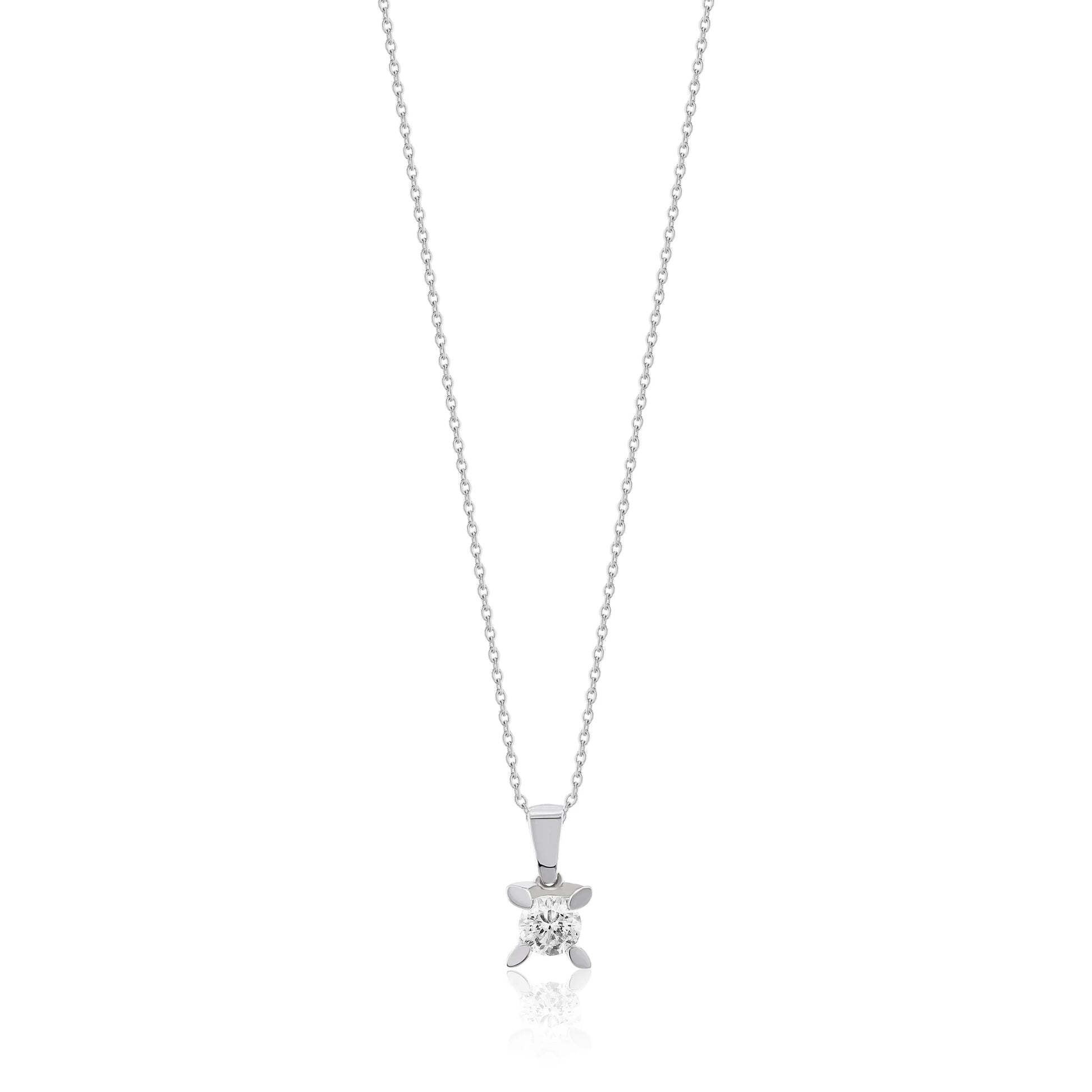 0,40 Karat Pırlanta Tektaş Kolye, F Renk SI - Venta Jewelry
