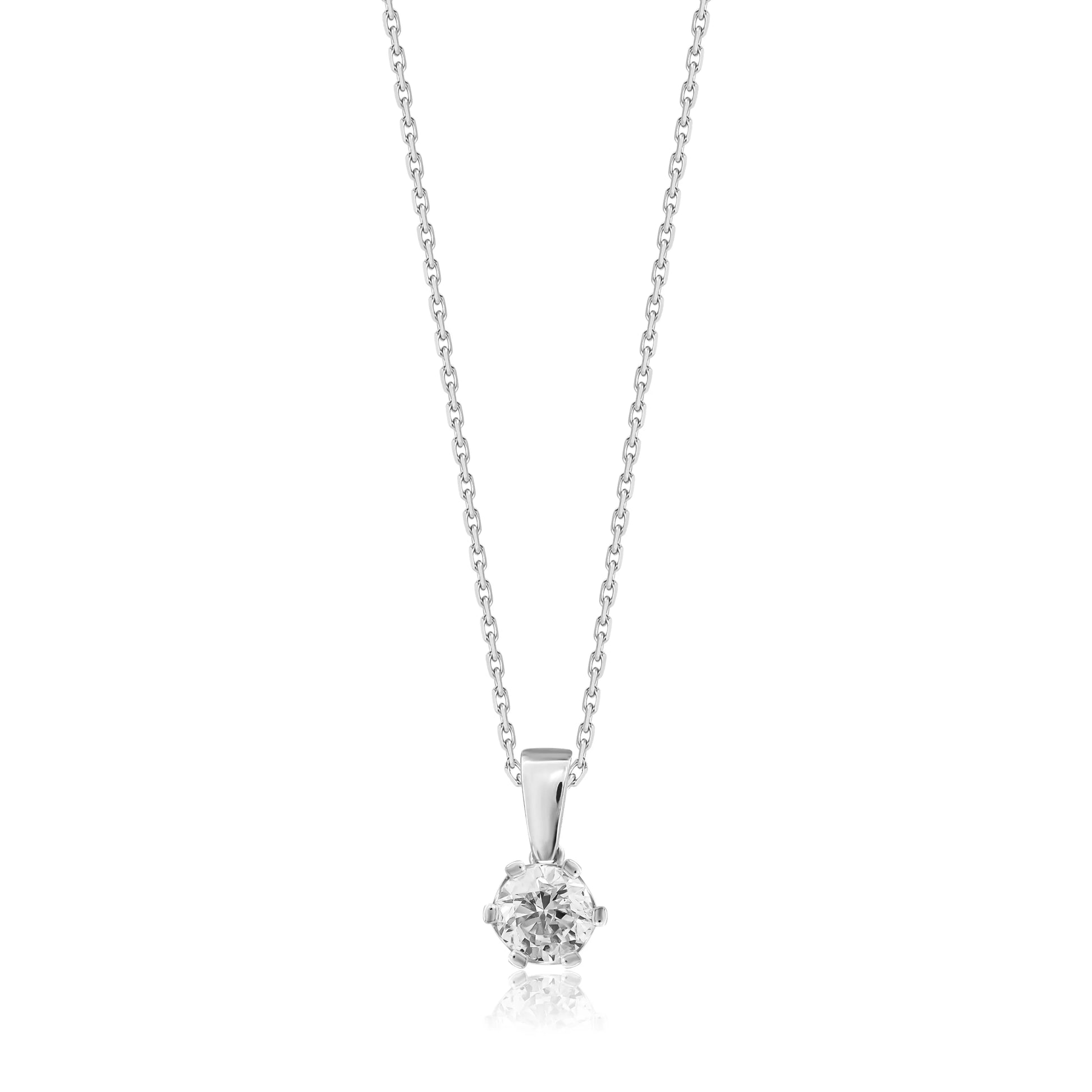 0,40 Karat Pırlanta Tektaş Kolye, F Renk SI - Venta Jewelry
