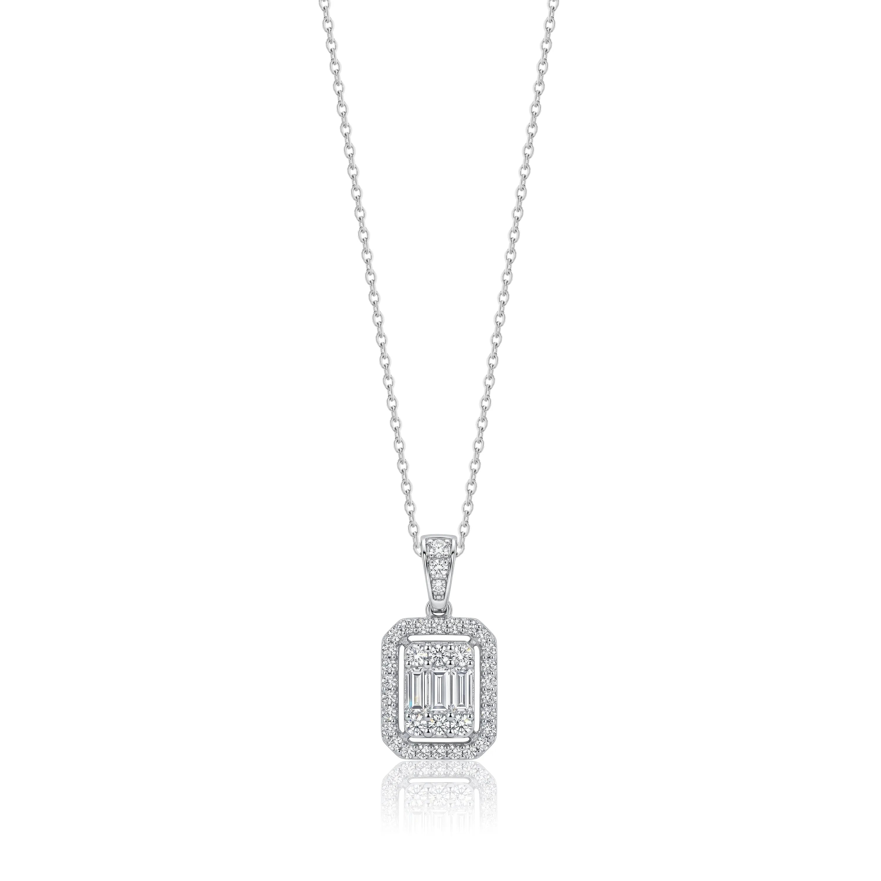 0,41 Karat Baget Pırlanta Kolye "Efza", F Renk SI - Venta Jewelry