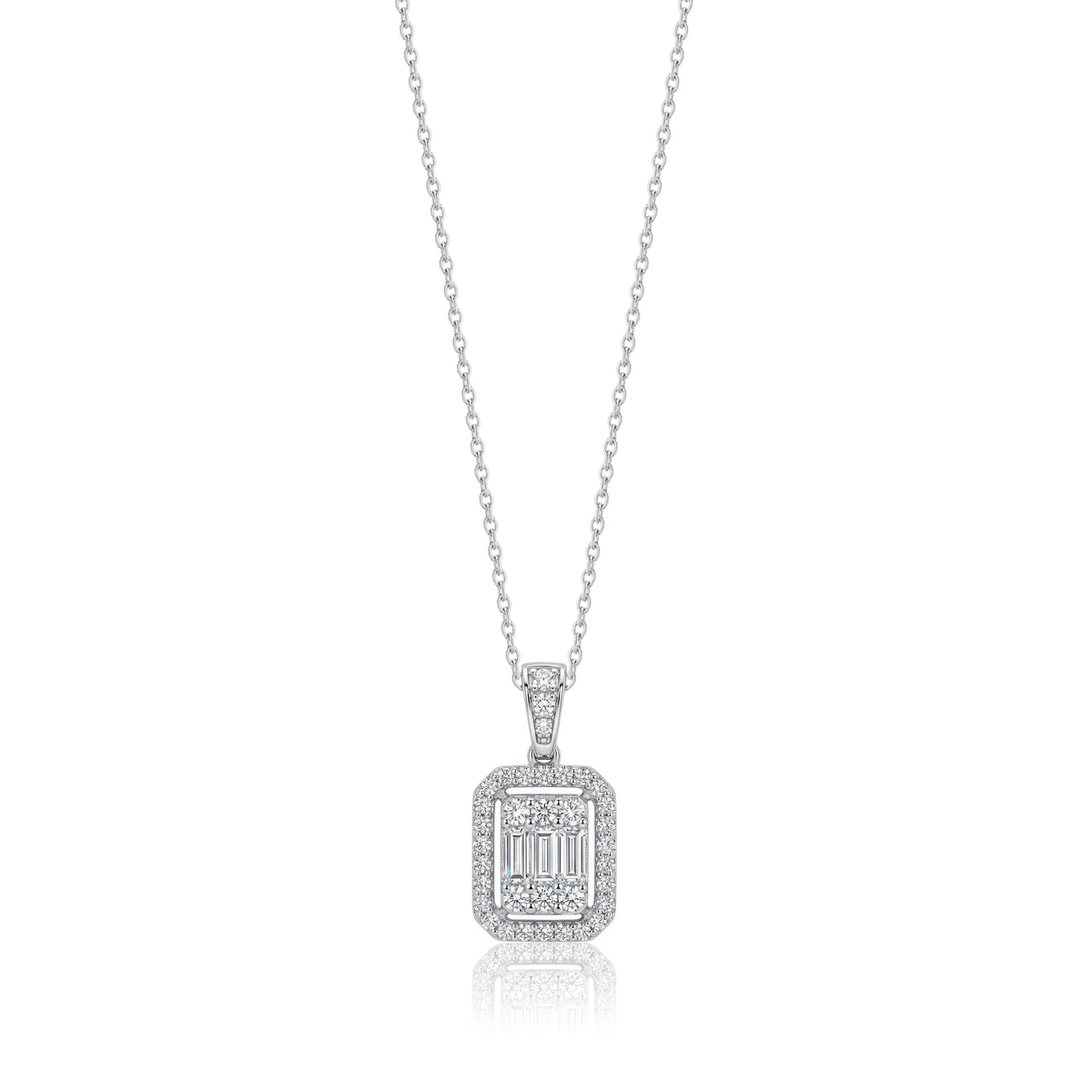 0,41 Karat Baget Pırlanta Kolye "Efza", F Renk SI - Venta Jewelry
