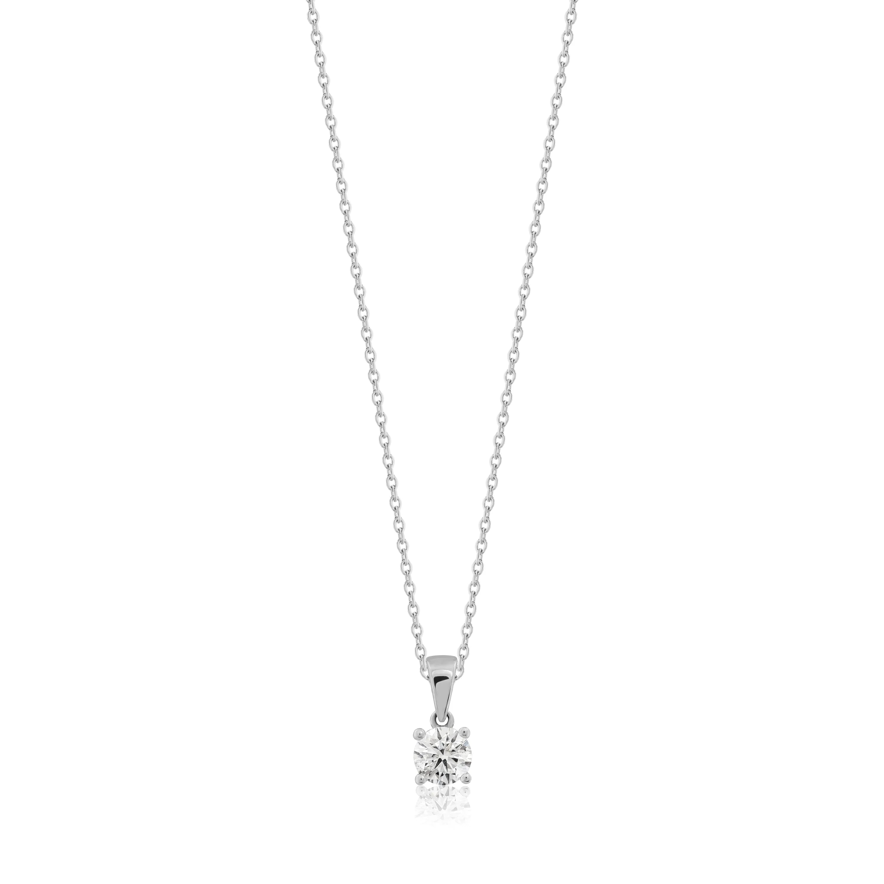 0,41 Karat Pırlanta Tektaş Kolye, F Renk SI - Venta Jewelry