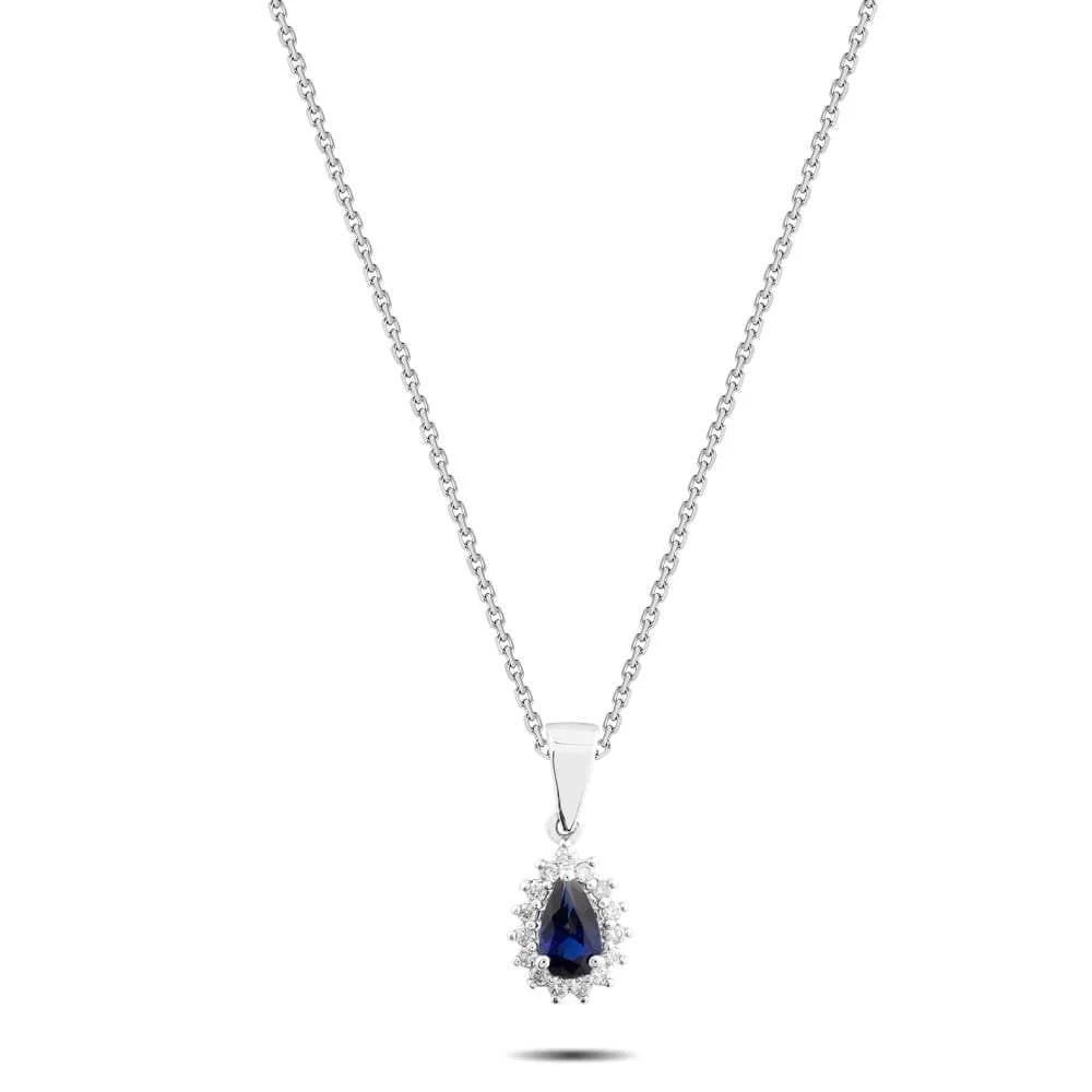 0,41 Karat Pırlantalı Safir Kolye - Venta Jewelry