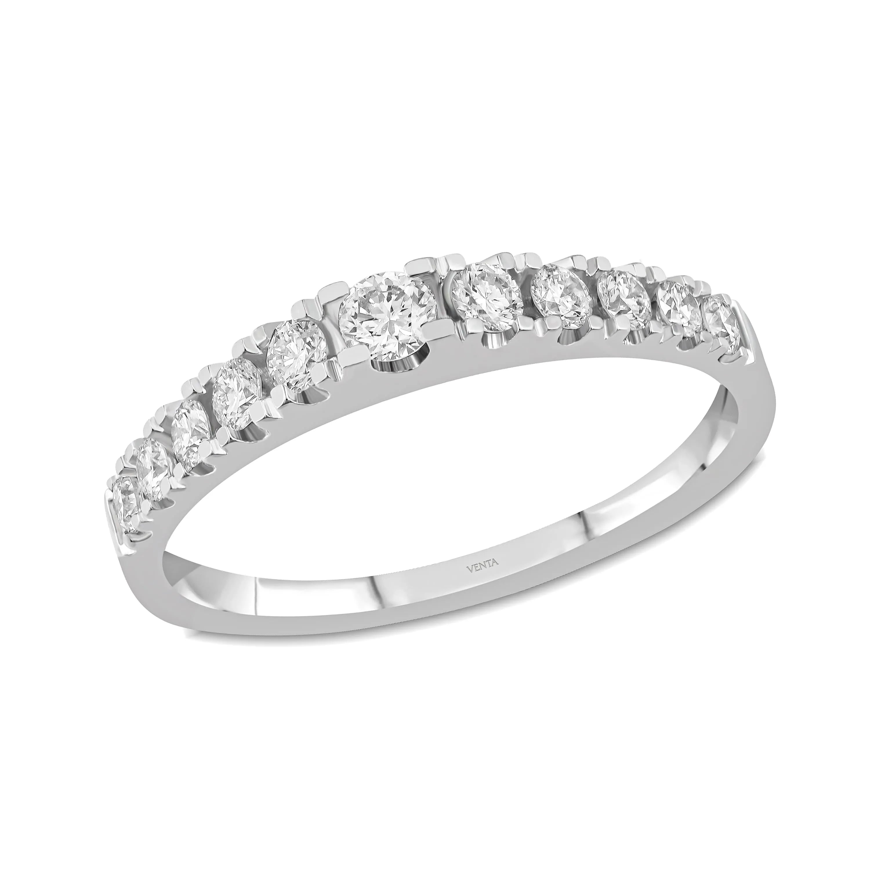 0,42 Karat F Renk Yarımtur Pırlanta Yüzük, F Renk SI - Venta Jewelry